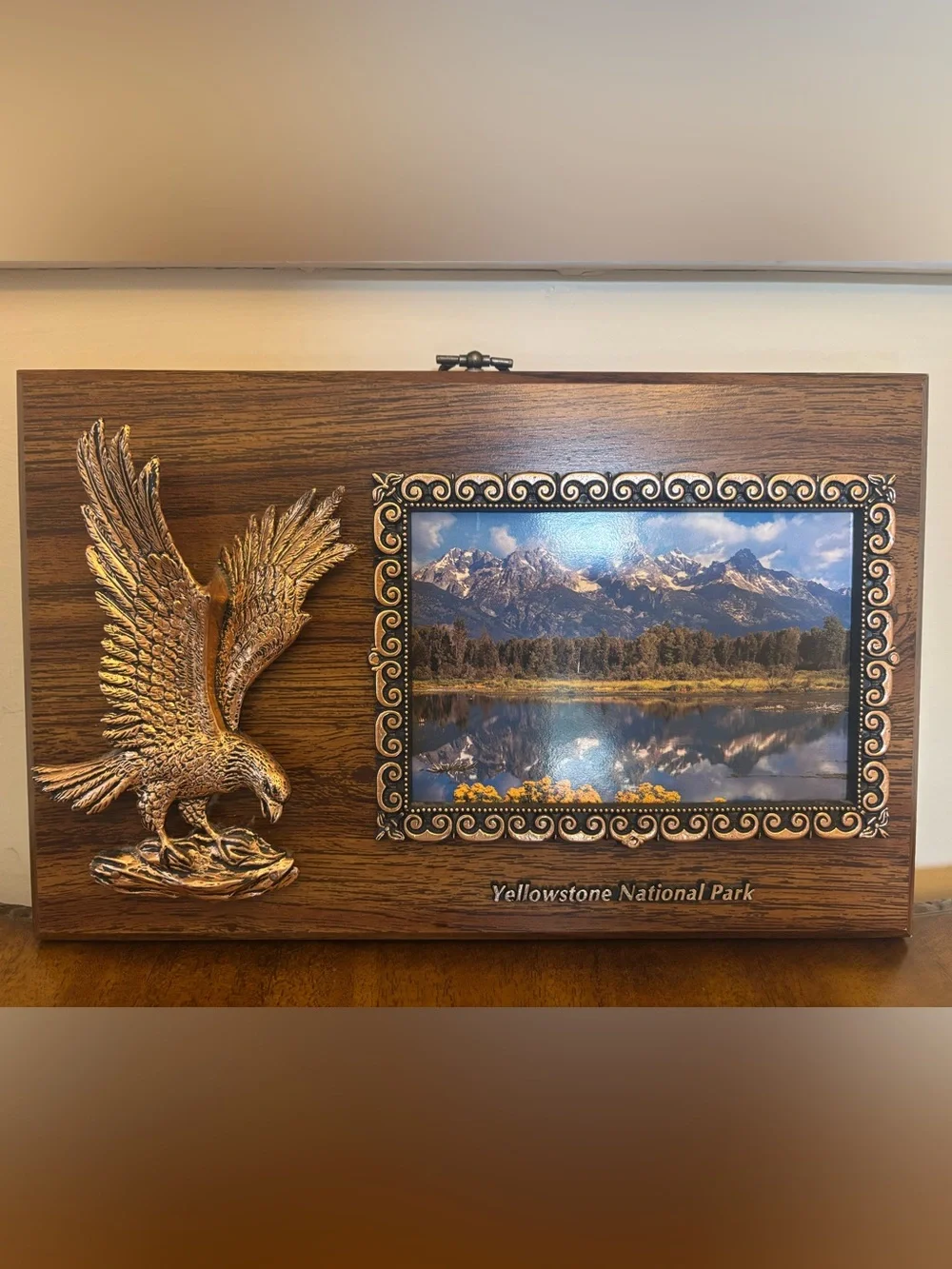 Yellowstone National Park Decorative Wood and Gold Photo Frame
